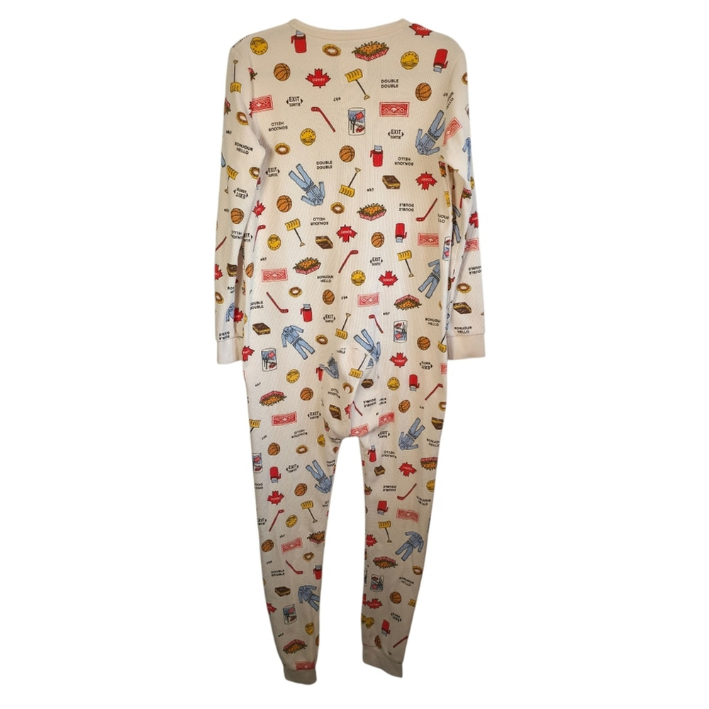 Arborist Thermal Onesie Pajamas Size Small Canadian Print Waffle - Picture 9 of 12